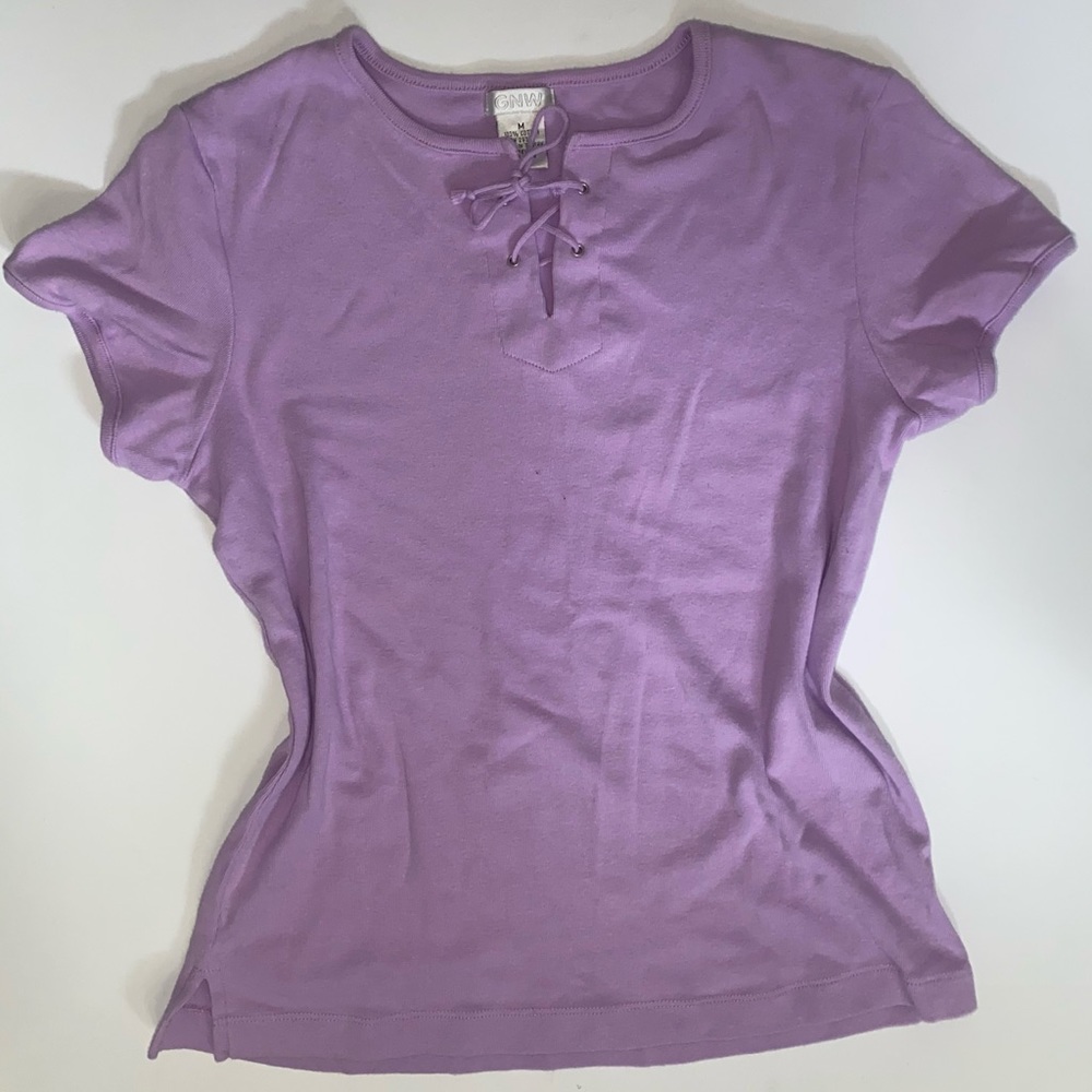 y2k lilac baby tee front tie